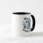 Wildflower Soul Blue Floral Art マグカップ (正面右)