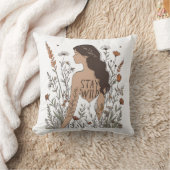 Wildflower Soul – Stay Wild Line Art  クッション (ブランケット)