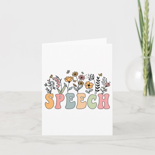 Wildflower Speech Floral Speech Therapy Slp Slpa  カード (正面)