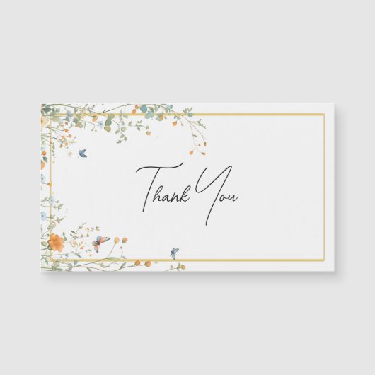 Wildflower sprays with エレガント Scriptありがとう (正面)