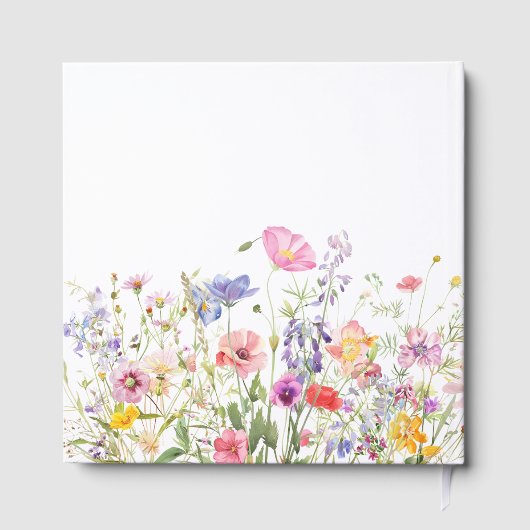 Wildflower Spring Floral Wedding Guest Book ゲストブック (裏面)