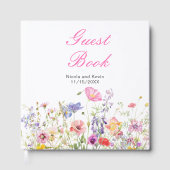 Wildflower Spring Floral Wedding Guest Book ゲストブック (正面)