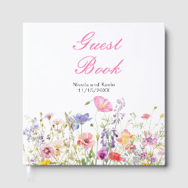 Wildflower Spring Floral Wedding Guest Book ゲストブック