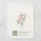 Wildflower Spring Meadow Garden Floral QR Wedding 招待状 (裏面)