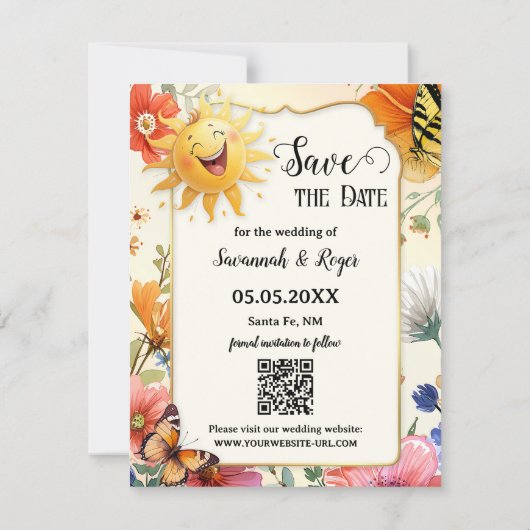 Wildflower Spring Photo Save the Date 案内状 (裏面)