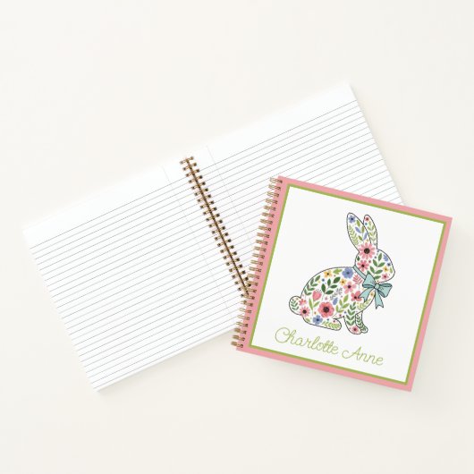 Wildflower Spring Rabbit Personalized ノートブック (内部)