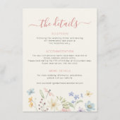 Wildflower spring summer garden wedding details エンクロージャーカード (正面)