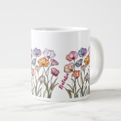 Wildflower Stained Glass ジャンボコーヒーマグカップ (正面右)