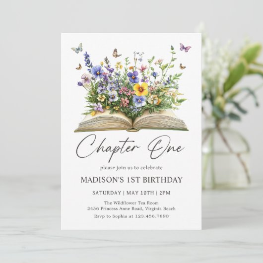 Wildflower Storybook Chapter One First Birthday 招待状 (スタンド正面)