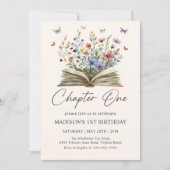 Wildflower Storybook Chapter One First Birthday 招待状 (正面)