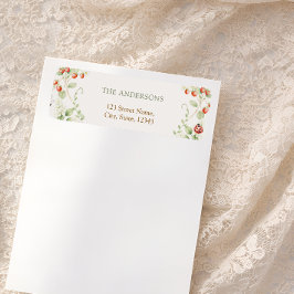 Wildflower Strawberry Return Address Label ラベル