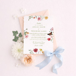 Wildflower Summer Garden Wedding 招待状