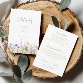Wildflower Summer Meadow Wedding Details Card  招待状