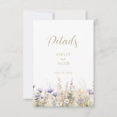Wildflower Summer Meadow Wedding Details Card  招待状 (正面)