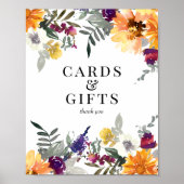 Wildflower Sunflower Cards & Gifts Sign ポスター (正面)