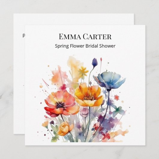 Wildflower Symphony: Colorful Spring Watercolor  (正面/裏面)