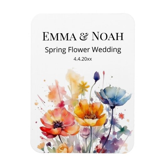 Wildflower Symphony: Colorful Spring Watercolor  マグネット (縦)