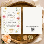 Wildflower Tea Floral QR Code Bridal Shower  招待状<br><div class="desc">Wildflower tea floral bridal shower invitation featuring a charming botanical design with an integrated QR code. Designed so guests can easily scan to view event details, RSVP, or registry information. Ideal for tea party bridal showers, garden celebrations, and spring or summer pre wedding events. Editable text and QR destination with...</div>