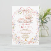 Wildflower Tea for Two Bridal Shower Invitation 招待状 (スタンド正面)