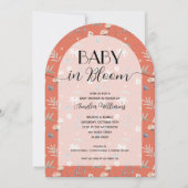 Wildflower Terracotta All in One Baby Shower 招待状 (正面)