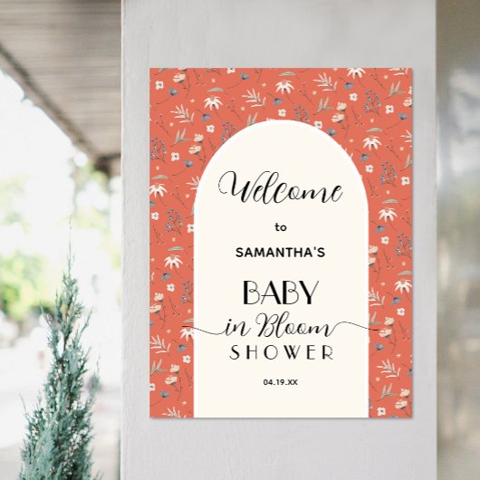 Wildflower Terracotta Baby Shower Welcome ポスター