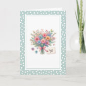 Wildflower Thank You Folded Greeting Card カード (正面)