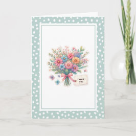 Wildflower Thank You Folded Greeting Card カード