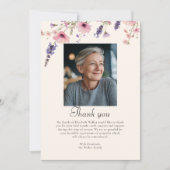 Wildflower THANK YOU Memorial Funeral Photo Card 招待状 (正面)