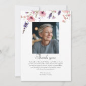 Wildflower THANK YOU Memorial Funeral Photo Card 招待状 (正面)
