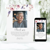 Wildflower THANK YOU Memorial Funeral Photo Card 招待状