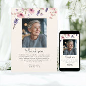 Wildflower THANK YOU Memorial Funeral Photo Card 招待状