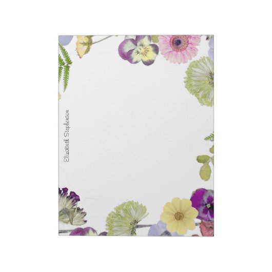 Wildflower Theme Custom Name ノートパッド (回転)