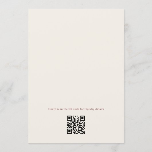 Wildflower Time for Tea QR Code Bridal Shower 招待状 (裏面)