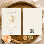 Wildflower Time for Tea QR Code Bridal Shower 招待状<br><div class="desc">Wildflower time for tea bridal shower invitation featuring soft garden florals and a charming tea party aesthetic. Includes an integrated QR code that links directly to the gift registry for easy guest access. Ideal for tea party bridal showers, spring and summer garden celebrations, and elegant daytime pre wedding gatherings. Fully...</div>