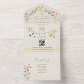 Wildflower Timeline Watercolor Wedding オールインワン招待状 (内側)