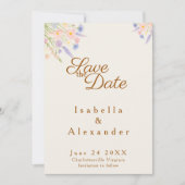 Wildflower top corner canopy Save the Date Card (正面)