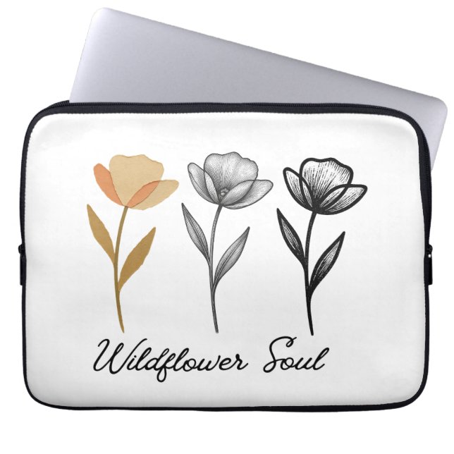 Wildflower trendy Design ラップトップスリーブ (正面)