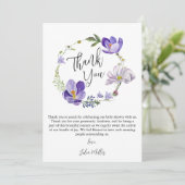 Wildflower Violet Baby Shower サンキューカード (スタンド正面)