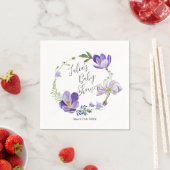 Wildflower Violet Baby Shower スタンダードカクテルナプキン (インサイチュ)