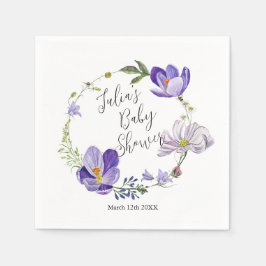Wildflower Violet Baby Shower スタンダードカクテルナプキン