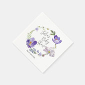 Wildflower Violet Baby Shower スタンダードカクテルナプキン (角)