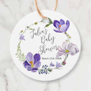 Wildflower Violet Baby Shower フェイバータグ