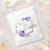 Wildflower Violet Baby Shower フェイバーバッグ (クリップ留めされた状態)