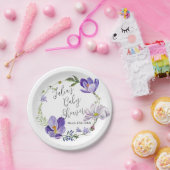 Wildflower Violet Baby Shower ペーパープレート (パーティー)