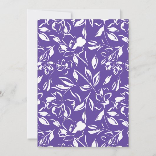 Wildflower Violet Baby Shower 招待状 (裏面)