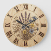 Wildflower Wall Clock - Gentle Natural Harmony ラージ壁時計 (正面)