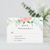 Wildflower Watercolor ウェディング RSVP (スタンド正面)