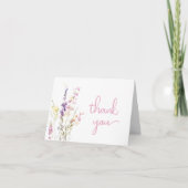 Wildflower Watercolor ベビーシャワー サンキューカード (正面)