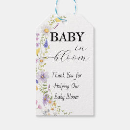 Wildflower Watercolor Baby in Bloom ギフトタグ