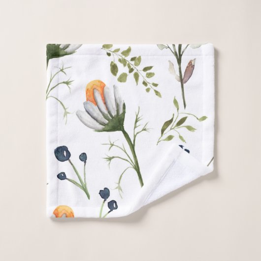 Wildflower Watercolor Bath Towel Set バスタオルセット (ウォッシュタオル)
